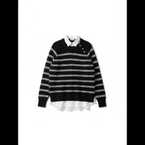 Ralph Lauren Black and White Sweater with Collar